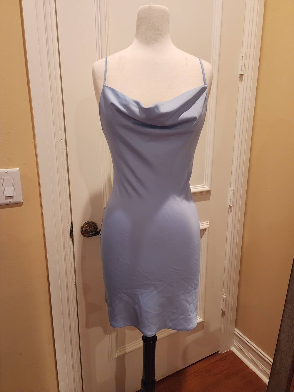 Urban Outfitters Satin Slip Dress in Pale Blue